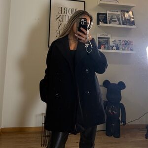 & Other Stories Black Pea Coat